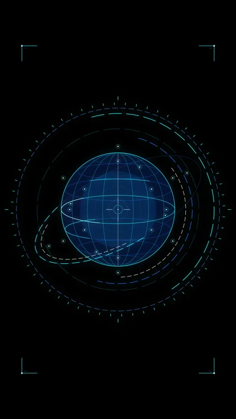 Hologram sphere HUD loop animation background Stock Footage 346644230