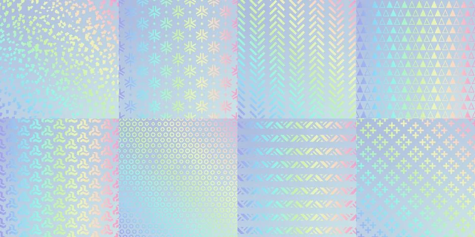 Hologram texture patterns glitter foil and rainbow Stock Illustration