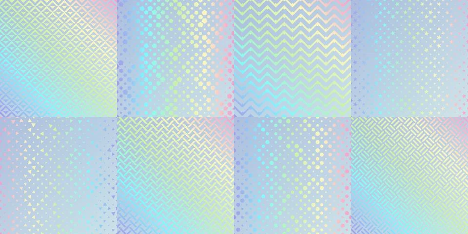 Hologram texture patterns, glitter foil gradient Illustrazione stock