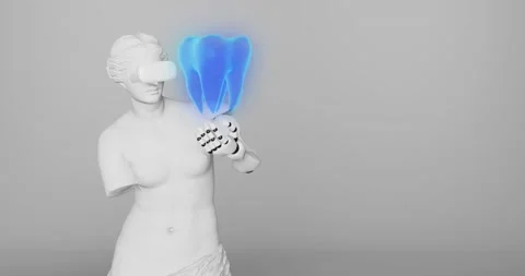 Hologram of a tooth in a person's hand Stock Footage 180036029