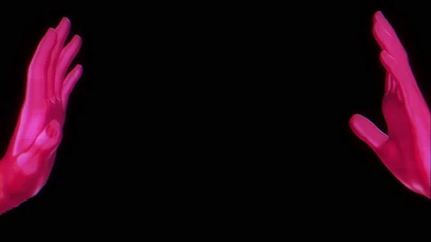 Hologram two human hands reaching out to each other Stock Footage 181008425