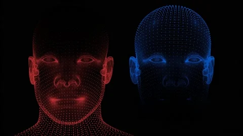 Hologram of two VJ Loop goals Vídeo Stock 202314516