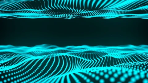Hologram waves with free space in the center Stock Footage
