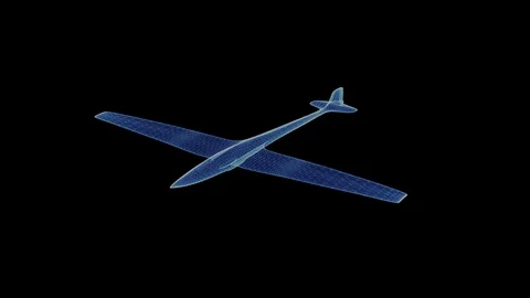 The hologram of a wireframe airplane Stockbeeldmateriaal 100240037
