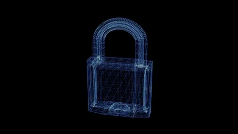 The hologram of a wireframe lock 動画素材 100239948
