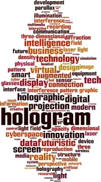 Hologram word cloud Illustrazione stock