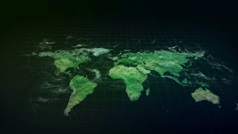 Hologram World Map Stock Footage