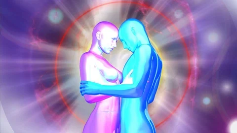 Holograms of a couple of lovers. Stock Footage 115570087
