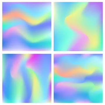 Holographic abstract background set Stock Illustration