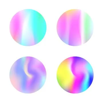 Holographic abstract backgrounds set. Stock Illustration