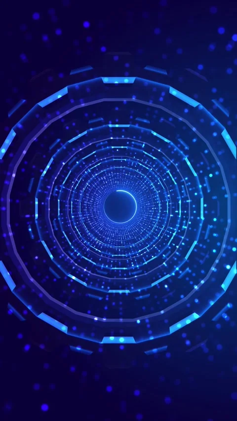 Holographic advanced HUD circle platform Futuristic digital technology animated Video stock 313690926
