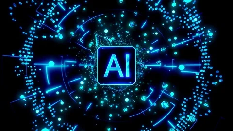 Holographic AI Background Stock Footage 341921421