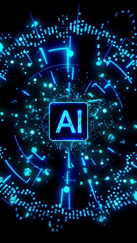 Holographic AI (Vertical) Background Vidéo 345892778