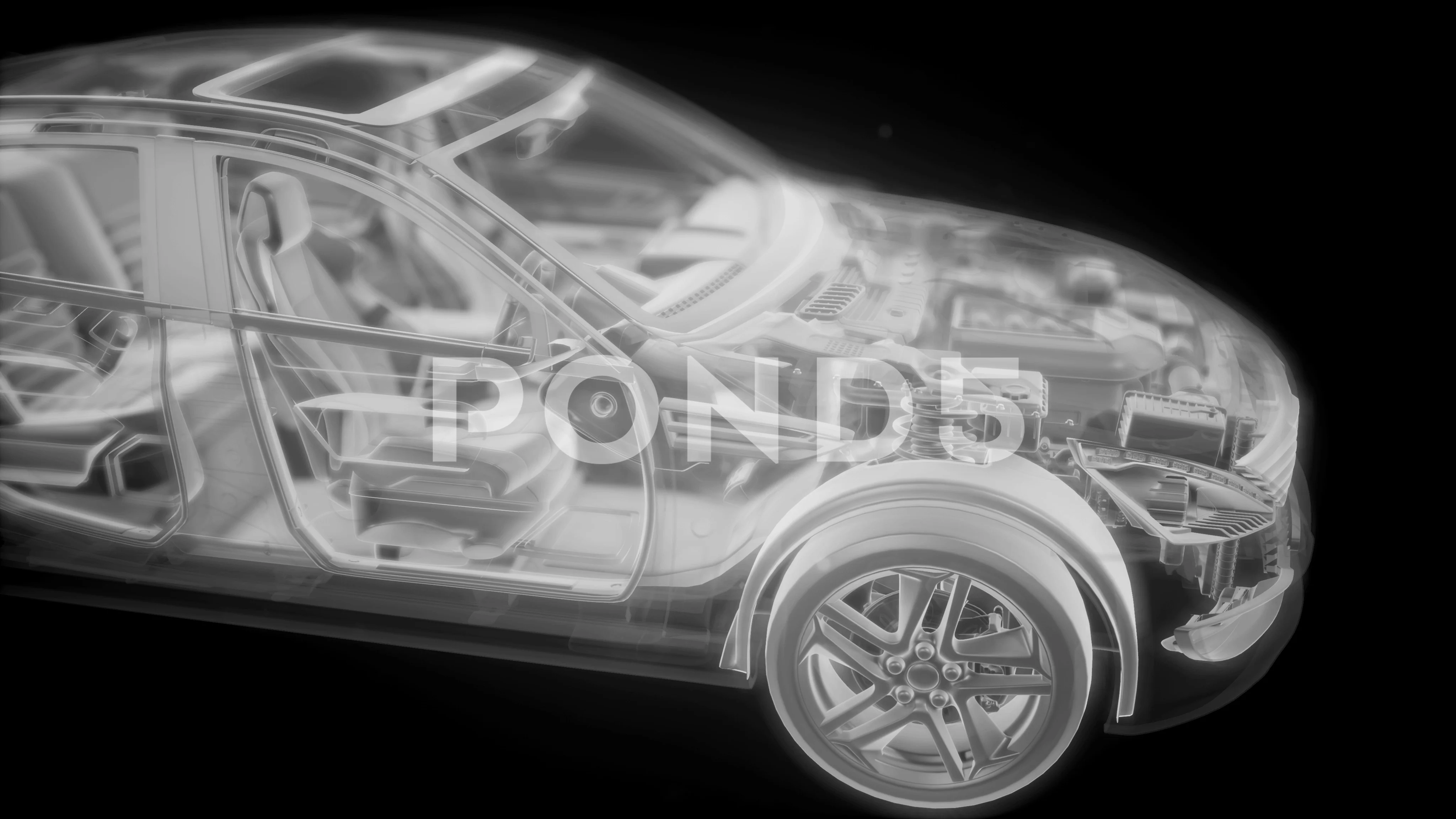 Holographic animation of 3D wireframe ca... | Stock Video | Pond5