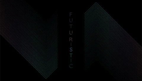 Holographic arrows lines abstract tech background Stock Illustration