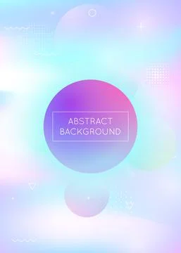 Holographic background with liquid shapes. Dynamic bauhaus gradi Stock Illustration