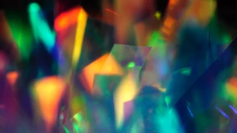 Holographic background. The surface of the crystals and prism Stock Footage 121112918
