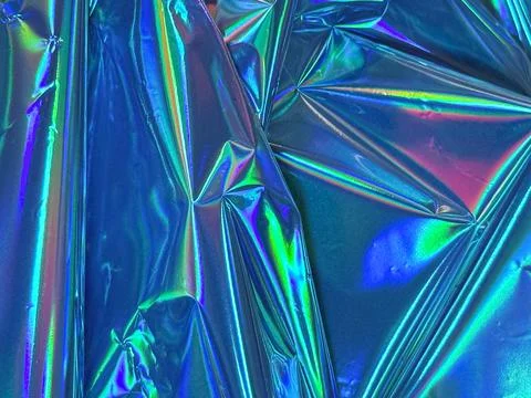Holographic blue foil texture Stock Photos