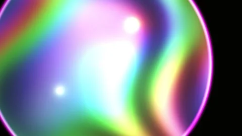 Holographic Bubble Effects in Black. Stock Footage 334676179