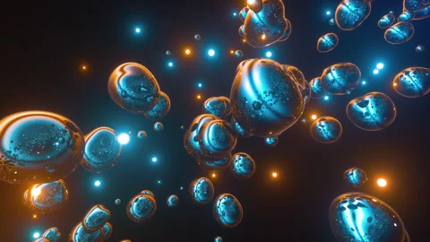 Holographic bubbles. Abstract background. Lava lamp loop Stock Footage 145589892