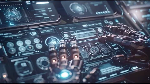 A holographic CGI screen for Ironman GUI - Graphical User Interface concept. Stock Footage 275240373