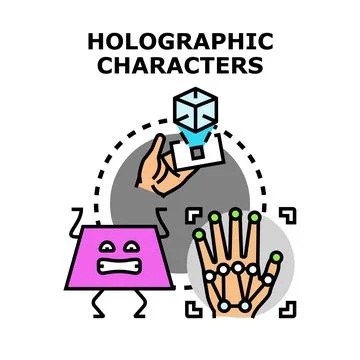 Holographic characters creating virtual reality experiences イラスト素材