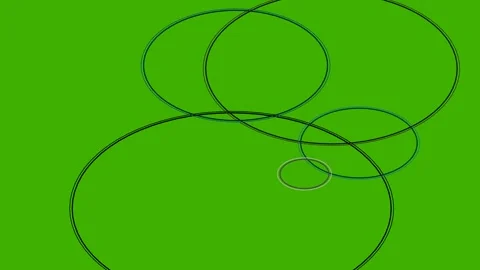 Holographic circles floating on green screen overlay 4K Vídeos de archivo 336513704