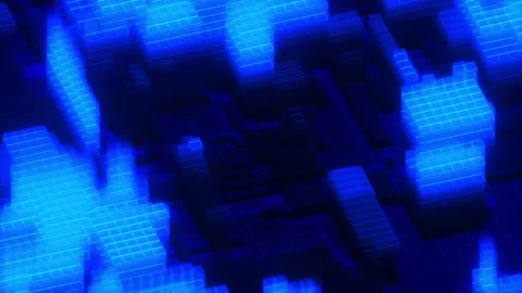 Holographic city motion background loop animated Stock Footage 318079184