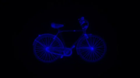 Holographic Classical City Bicycle Loop Stock Footage 280073947