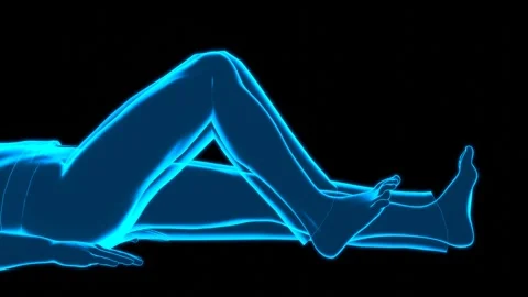 Holographic Closeup Knee Joint Diagnostic Monitor Stock Footage 337089115