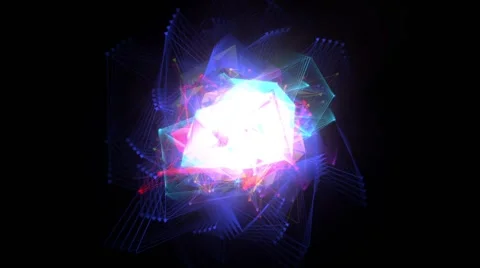 Holographic crystals and wireframes Stock Footage 65443705