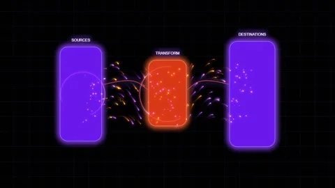 Holographic Data Pipeline Stream with Glowing Particles Motion Background Stock Footage 346426928