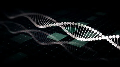 Holographic Display of Advance DNA Sequence Analysis Stock Footage 247539456