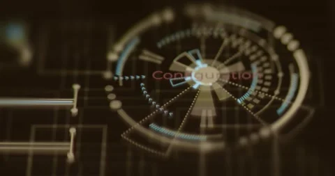 Holographic display with word Configuration Stock Footage 323372857