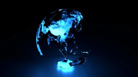 Holographic Earth Eastern Hemisphere Stock Illustration