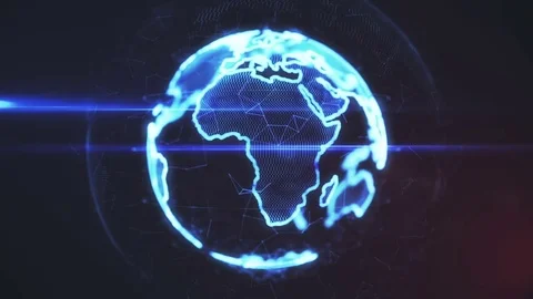 Holographic Earth Rotation 3d Render Stock Footage 72373928