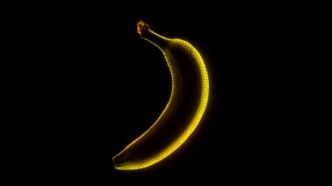 Holographic Endless Loop of a Rotating Banana in 4K Stock Footage 304738587