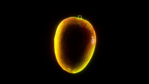 Holographic Endless Loop of a Rotating Mango in 4K Stock Footage 304738640
