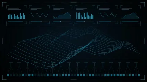 Holographic floating interface with instrument dashboard Stock Footage 339322474