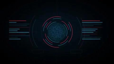 Holographic floating interface with reticle console two tone Stock Footage 339322430