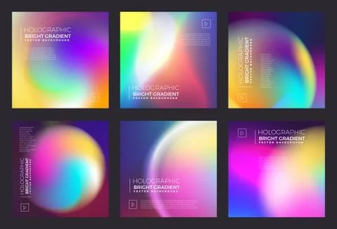 Holographic fluid bright gradient Stock Illustration