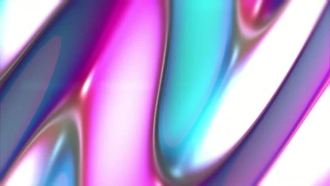 Holographic fluid texture background with iridescent chrome effects Stock Footage 342788272