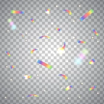 Holographic Foil Backdrop.Confetti Falling Stock Illustration