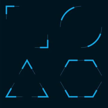 Holographic frames. Science Fiction elements for the interface. Stock Illustration