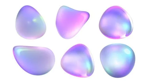 Holographic gradient drops 스톡 일러스트