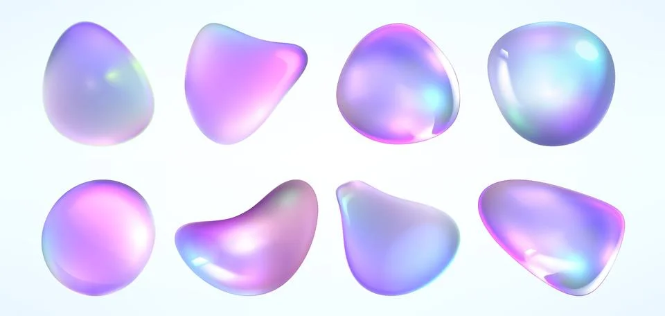 Holographic gradient drops 스톡 일러스트