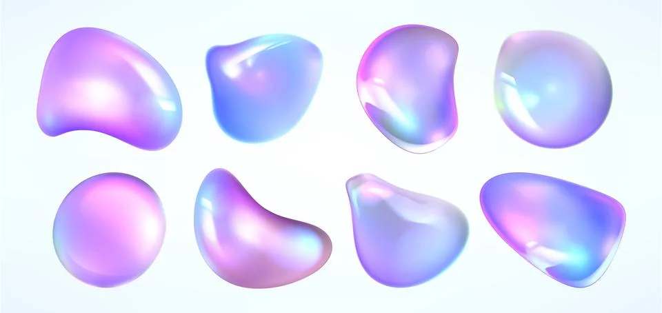 Holographic gradient drops 스톡 일러스트