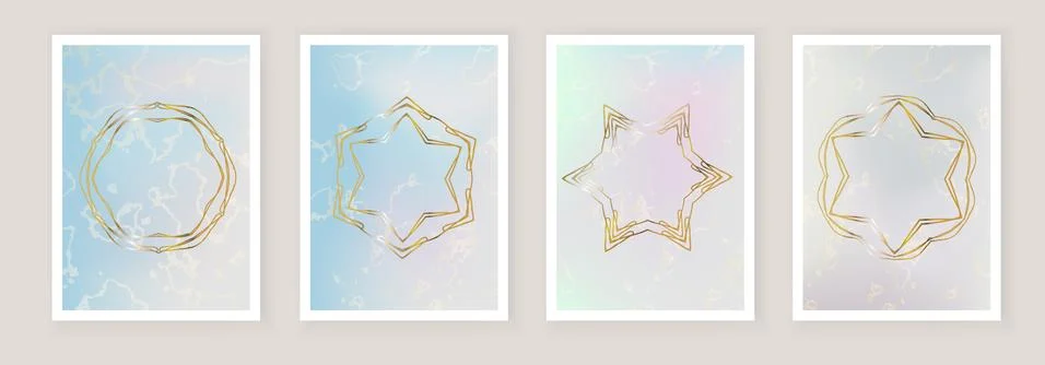 Holographic gradient mesh background with marble stains. Template for banner Stock Illustration