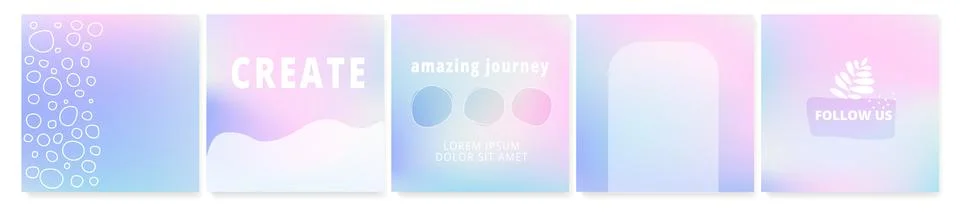 Holographic gradient or foil texture vector background for social media post Stock Illustration