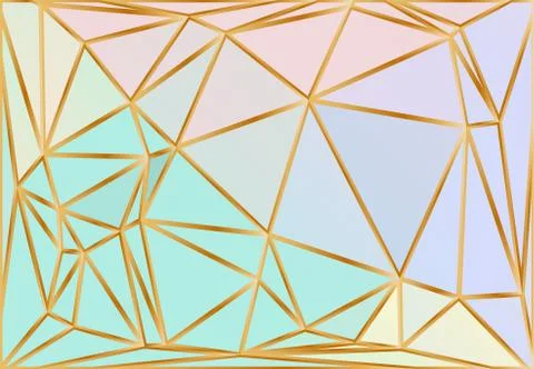 Holographic Gradient Triangle Vector Pattern. Iridescent Sparkling Polygonal  Illustrazione stock